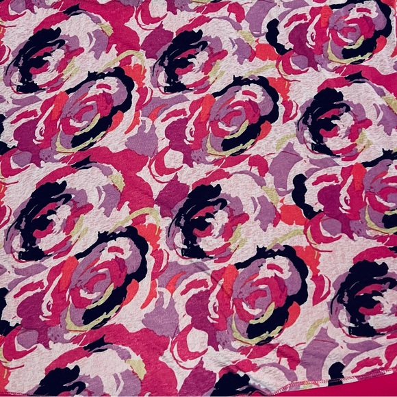 Reversible Skirt Womens Size Large Floral Pink Black Purple Stretch Slimming - Picture 9 of 12